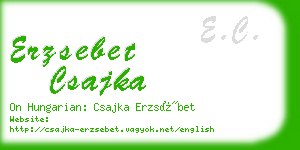 erzsebet csajka business card